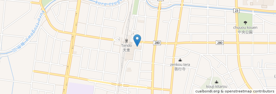 Mapa de ubicacion de 天童バスターミナル en 日本, 山形県, 天童市.