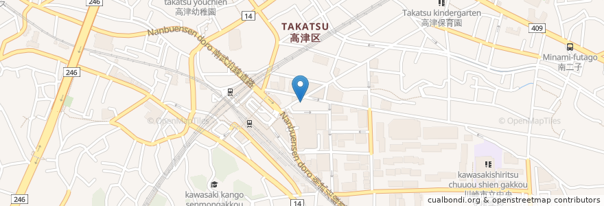 Mapa de ubicacion de 灰吹屋 en 일본, 가나가와현, 川崎市, 高津区.