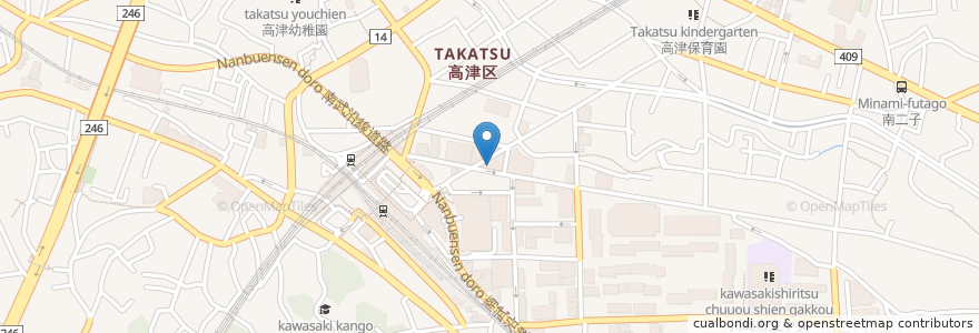 Mapa de ubicacion de スターバックス en 日本, 神奈川県, 川崎市, 高津区.
