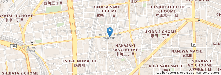 Mapa de ubicacion de 麺外麺 en ژاپن, 大阪府, 大阪市, 北区.