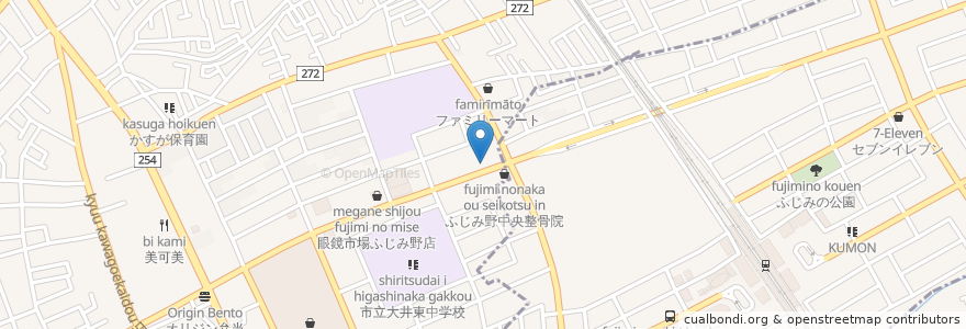 Mapa de ubicacion de 長次郎 en اليابان, 埼玉県, ふじみ野市, 富士見市.