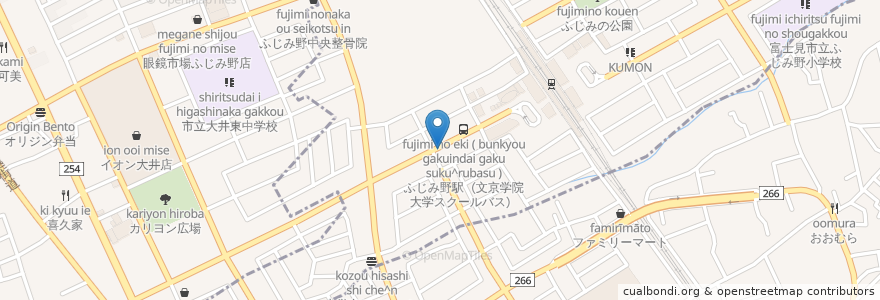 Mapa de ubicacion de 埼玉県信用金庫 ふじみ野支店 en Japan, Saitama Prefecture, Fujimi.