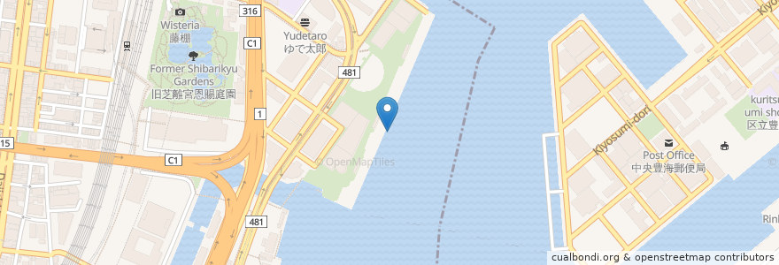 Mapa de ubicacion de 竹芝桟橋 en Japon, Tokyo, 港区.