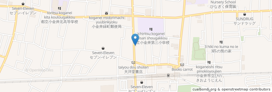 Mapa de ubicacion de Ganma en Japon, Tokyo, 小金井市.