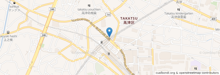 Mapa de ubicacion de タリーズコーヒー en Japonya, 神奈川県, 川崎市, 高津区.