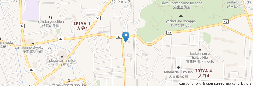 Mapa de ubicacion de 山中歯科 en 日本, 神奈川県, 座間市.
