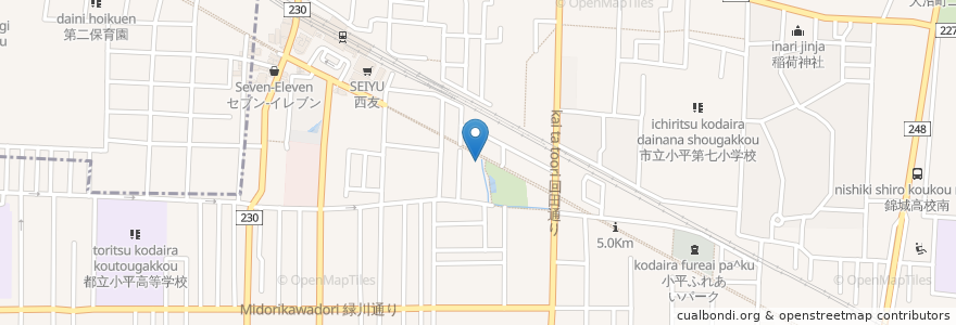 Mapa de ubicacion de ラグラス (Laguras) en Japonya, 東京都, 小平市.