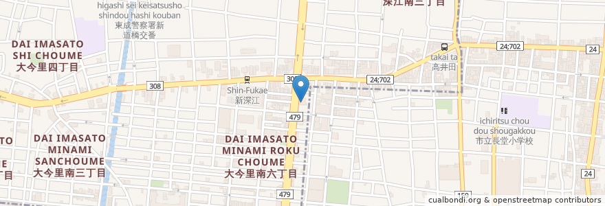 Mapa de ubicacion de マクドナルド en Japão, 大阪府, 大阪市, 東成区.
