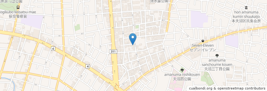 Mapa de ubicacion de 日本基督教教団荻窪清水教会 en ژاپن, 東京都, 杉並区.