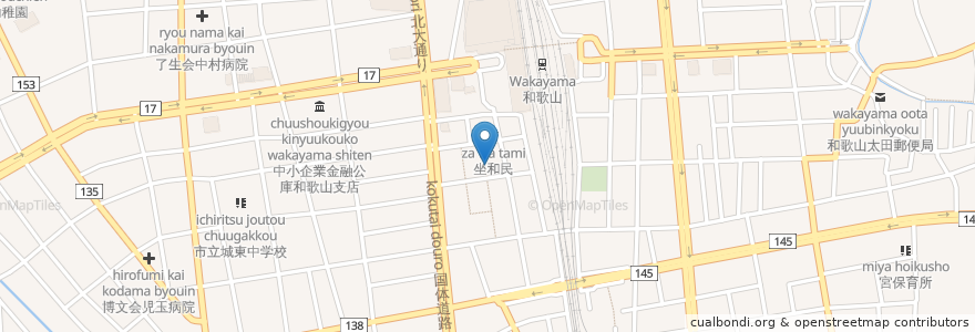 Mapa de ubicacion de 洋食果実酒場 ミソノバル en Japonya, 和歌山県, 和歌山市.