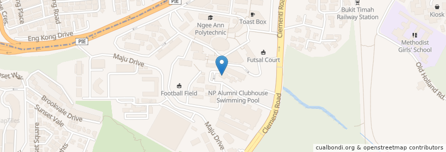 Mapa de ubicacion de Alumni Clubhouse en Singapura, Northwest.