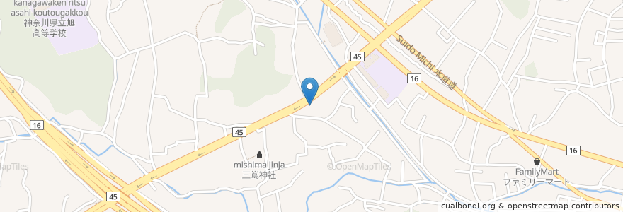 Mapa de ubicacion de リンガーハット en 日本, 神奈川県, 横浜市, 旭区.