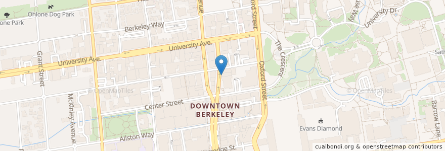 Mapa de ubicacion de Sandwich Zone en United States, California, Alameda County, Berkeley.