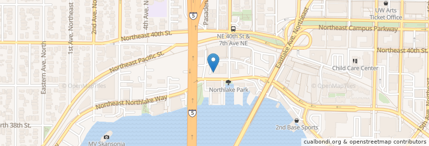 Mapa de ubicacion de Voula's Offshore Cafe en Vereinigte Staaten Von Amerika, Washington, King County, Seattle.