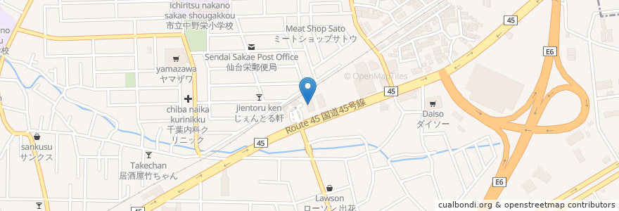 Mapa de ubicacion de 焼肉きんぐ en 일본, 미야기현, 仙台市, 宮城野区.