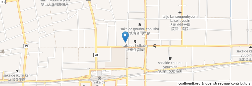 Mapa de ubicacion de 百十四銀行 en Jepun, 香川県, 坂出市.