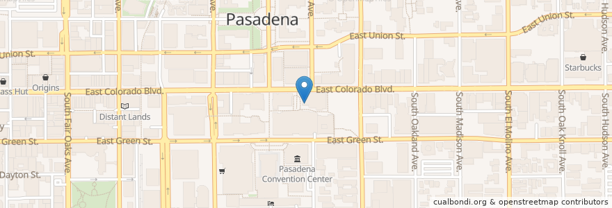 Mapa de ubicacion de Islands en 美利坚合众国/美利堅合眾國, 加利福尼亚州/加利福尼亞州, 洛杉矶县, Pasadena.