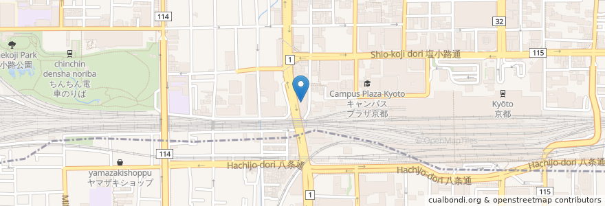 Mapa de ubicacion de YIC京都工科大学校 en ژاپن, 京都府, 京都市, 下京区.