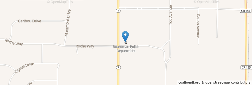 Mapa de ubicacion de Boardman Police Department en ایالات متحده آمریکا, اوهایو, Mahoning County.