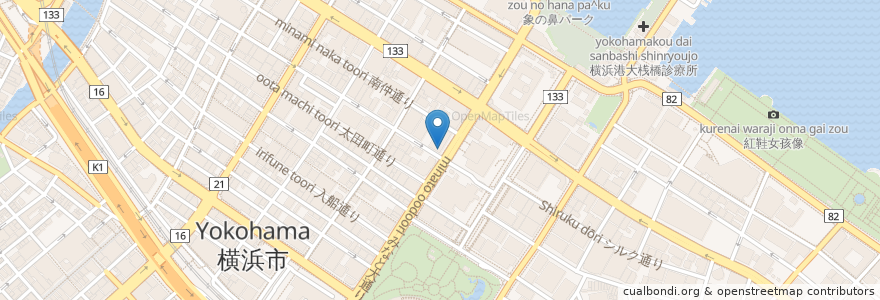 Mapa de ubicacion de Lien Sandwiches en Japón, Prefectura De Kanagawa, Yokohama, Barrio Naka.