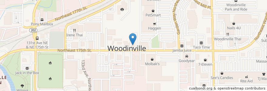 Mapa de ubicacion de Wendy's en United States, Washington, King County, Woodinville.
