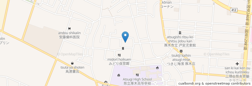 Mapa de ubicacion de 浄雲寺 en 日本, 神奈川県, 厚木市.