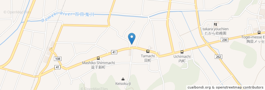 Mapa de ubicacion de 鹿島神社 en ژاپن, 栃木県, 芳賀郡, 益子町.
