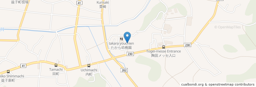Mapa de ubicacion de 観音寺 en 日本, 栃木県, 芳賀郡, 益子町.