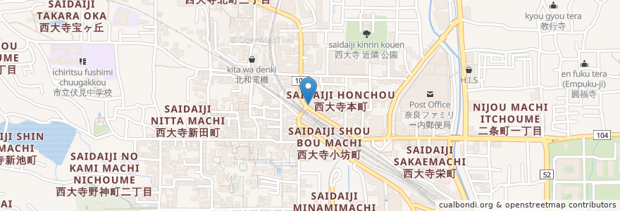 Mapa de ubicacion de 吉田医院 en Jepun, 奈良県, 奈良市.