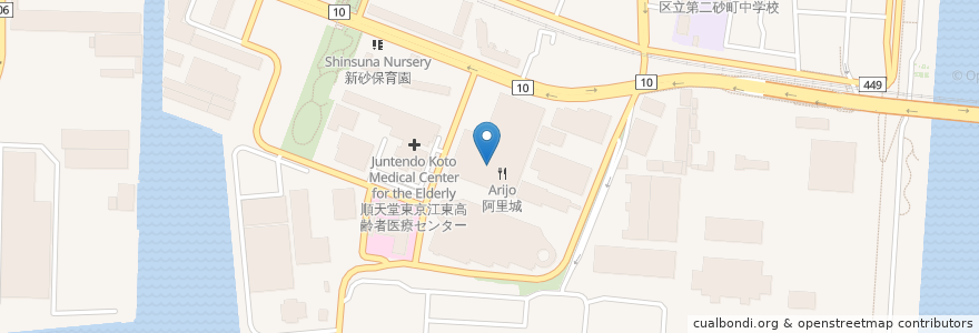 Mapa de ubicacion de 大戸屋 en Giappone, Tokyo, 江東区.
