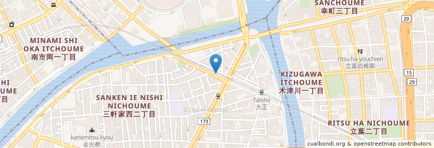Mapa de ubicacion de アップルプラス薬局 en Giappone, Prefettura Di Osaka, 大阪市, 大正区.