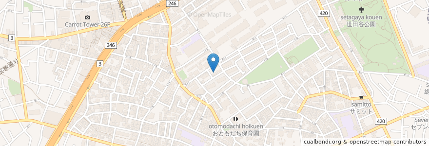 Mapa de ubicacion de 共立医療秘書専門学校 en ژاپن, 東京都, 世田谷区.