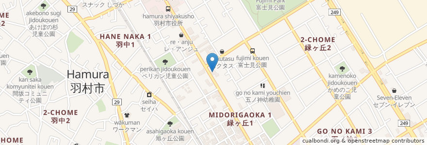 Mapa de ubicacion de ステーキガスト 羽村店 en 日本, 東京都, 羽村市.