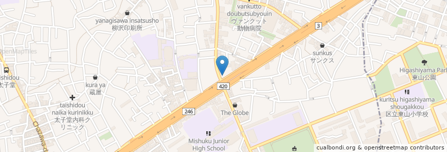 Mapa de ubicacion de Siry en Jepun, 東京都, 世田谷区.