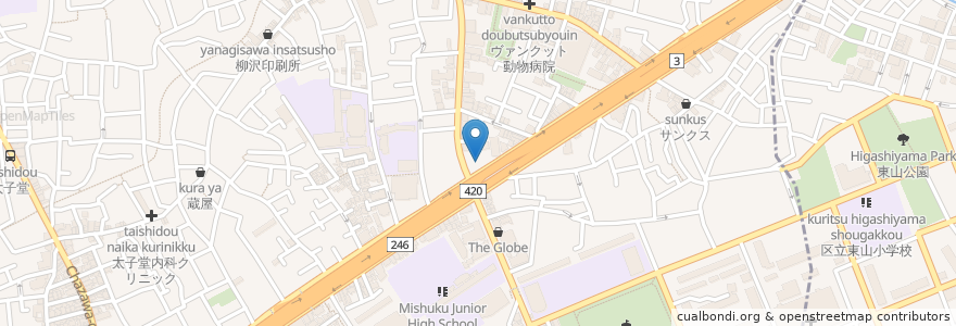 Mapa de ubicacion de 城南信用金庫 en 日本, 東京都, 世田谷区.