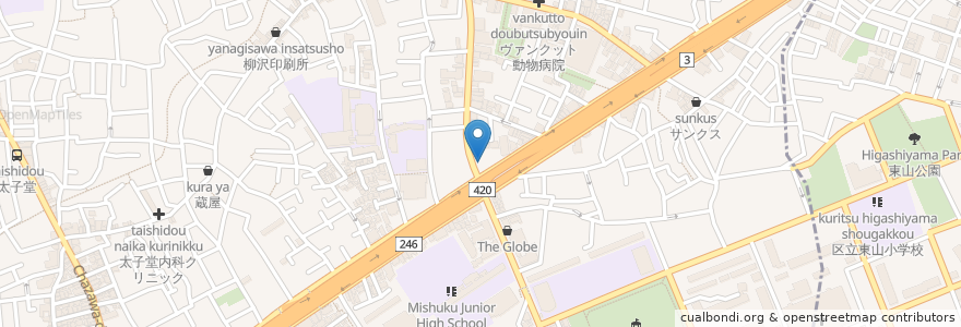 Mapa de ubicacion de 新記 東京店 en Japan, Tokio, 世田谷区.