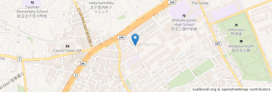 Mapa de ubicacion de 桜田歯科医院 en اليابان, 東京都, 世田谷区.
