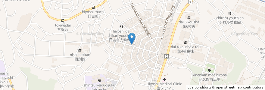Mapa de ubicacion de 日吉ルーテル同胞教会 en Japan, 神奈川県, Yokohama, 港北区.