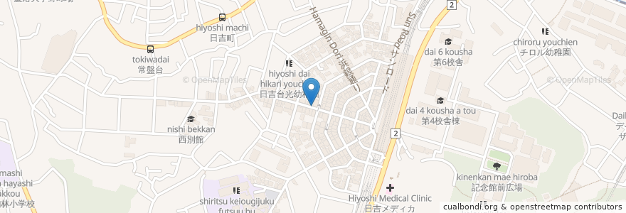 Mapa de ubicacion de らすた en Japonya, 神奈川県, 横浜市, 港北区.