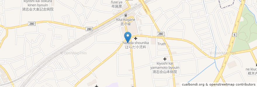 Mapa de ubicacion de みずほ銀行 en Japan, 千葉県, 松戸市.