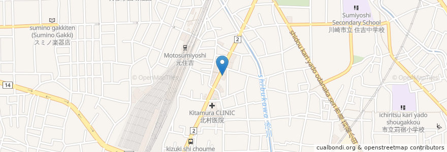 Mapa de ubicacion de よこせ耳鼻咽喉科クリニック en اليابان, كاناغاوا, 川崎市, 中原区.