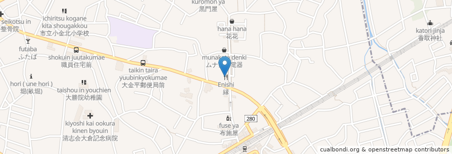 Mapa de ubicacion de 縁 (Enishi) en Japan, Präfektur Chiba, 松戸市.