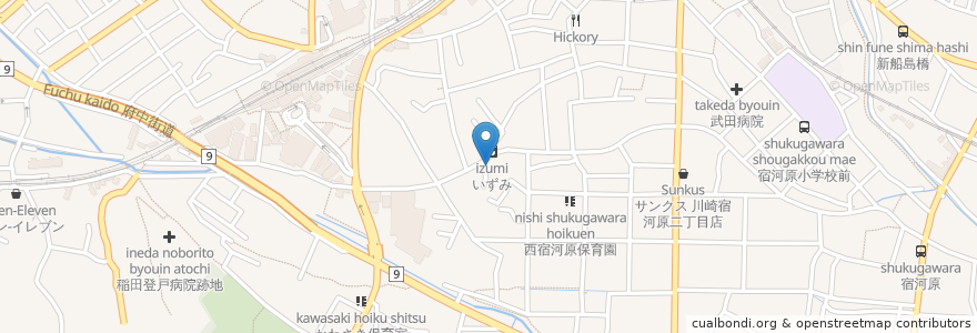 Mapa de ubicacion de 浅間社 en 日本, 神奈川県, 川崎市, 多摩区.