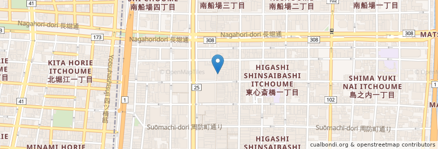 Mapa de ubicacion de ロッテリア en ژاپن, 大阪府, 大阪市, 中央区.