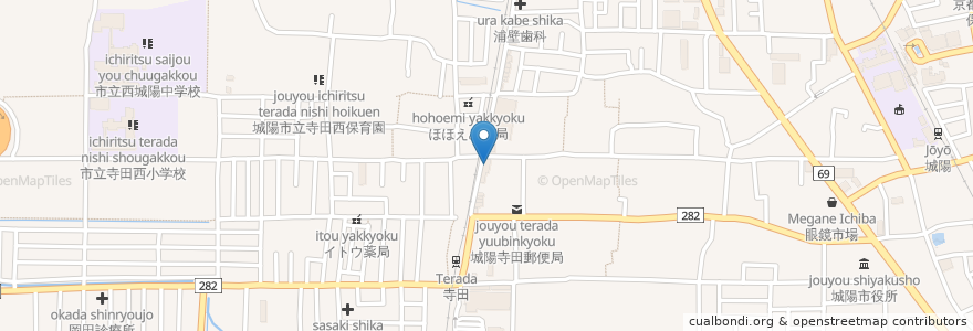 Mapa de ubicacion de 京都銀行 en Japan, 京都府, 城陽市.
