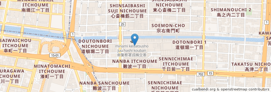 Mapa de ubicacion de スターバックス en ژاپن, 大阪府, 大阪市, 中央区.