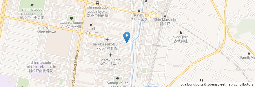 Mapa de ubicacion de 麺道GENTEN en Japon, Préfecture De Chiba, 松戸市.