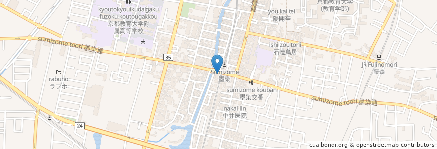 Mapa de ubicacion de 伊藤クリニック en Japan, Präfektur Kyōto, 京都市, 伏見区.