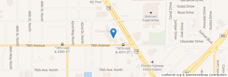Mapa de ubicacion de Bright Now! Dental en الولايات المتّحدة الأمريكيّة, فلوريدا, Pinellas County, Pinellas Park.