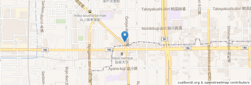 Mapa de ubicacion de りそな銀行 en Japonya, 京都府, 京都市, 中京区.